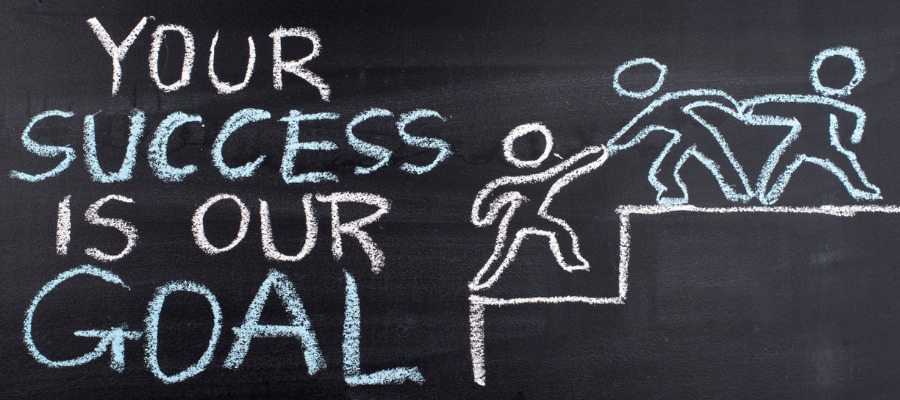 Your Success is our Goal hand drawing on blackboard - Royalty-free Business Stock Photo